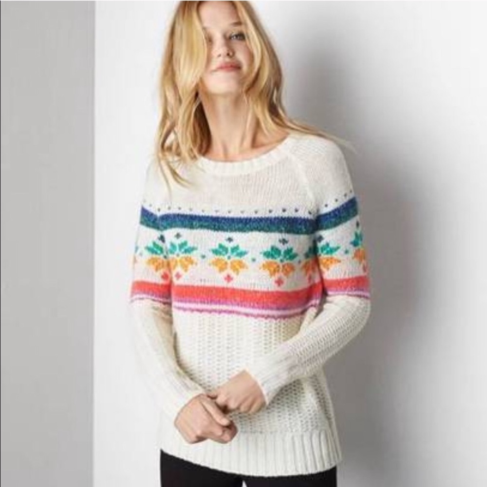 American Eagle Jegging Fairisle Snowflake Sweater